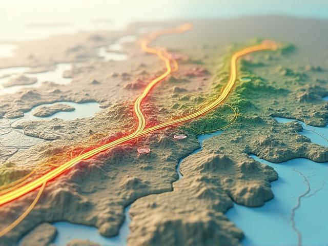 新規鉄道路線のための3D地形可視化 projects Aji-no-Koji